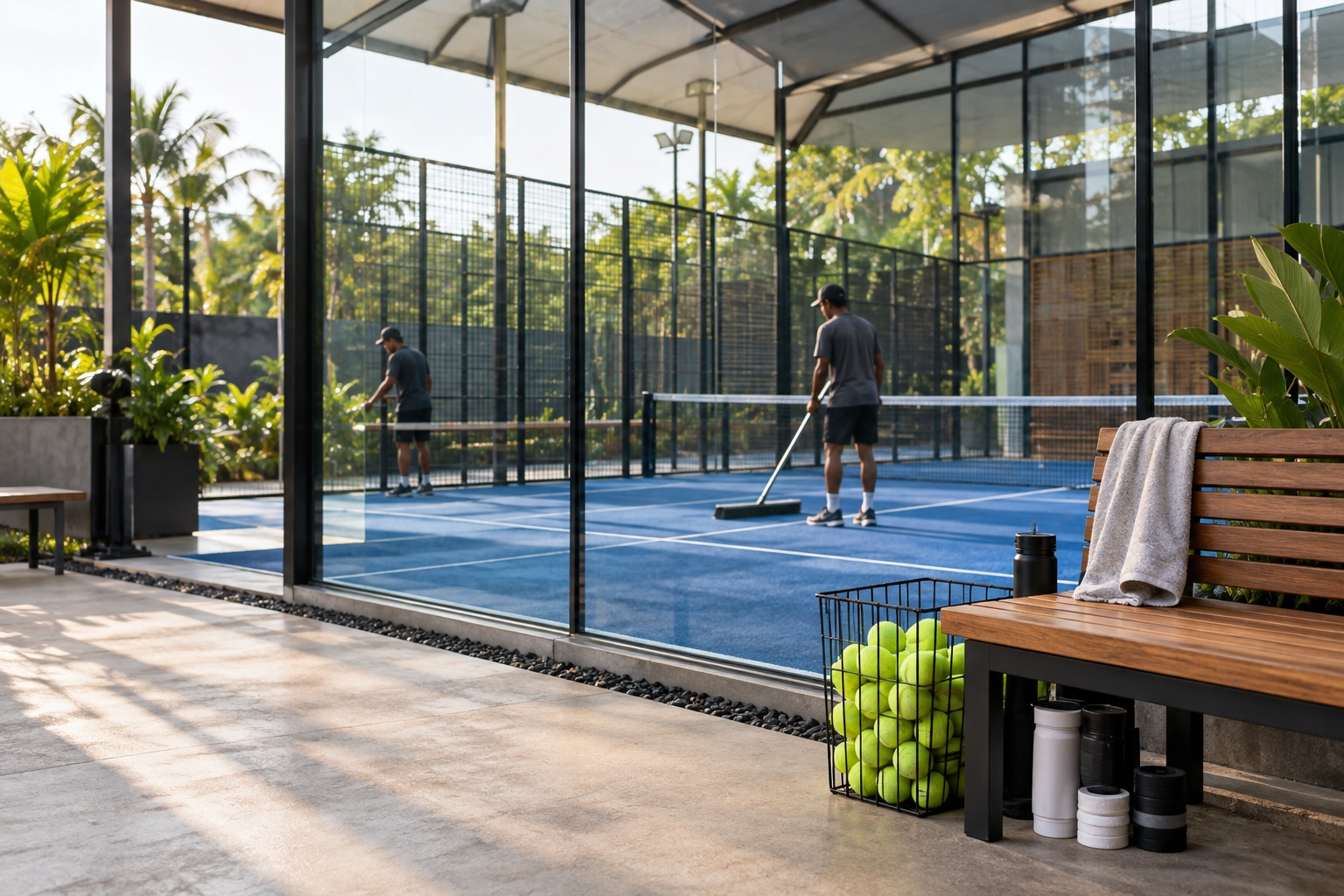 Lapangan dan perlengkapan operasional klub padel