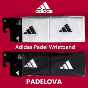Adidas Padel Wristband 2 pcs - Wristband Olahraga Sweatband Nyaman & Absorbent - Hitam Putih