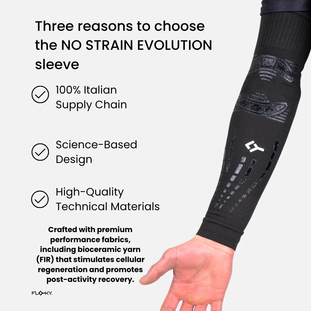 Floky NO STRAIN EVOLUTION Arm Sleeve Padel Anti Vibration, Pencegahan Tennis Padel Elbow - Black Hitam | White Putih | Navy Blue Biru | Fantasy | Arctic Radiance | Ice Comet | Tapia 2026 | Bali | Rio | Delhi - Image 5