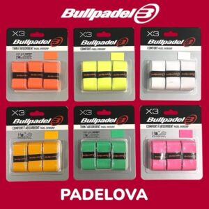 Bullpadel Overgrip X3 Padel Grip Perforated Comfort Tacky Thin Original Tipis Anti Slip Penyerap Keringat Grip Raket Padel Seri SensoGrip Pro 0.5 mm