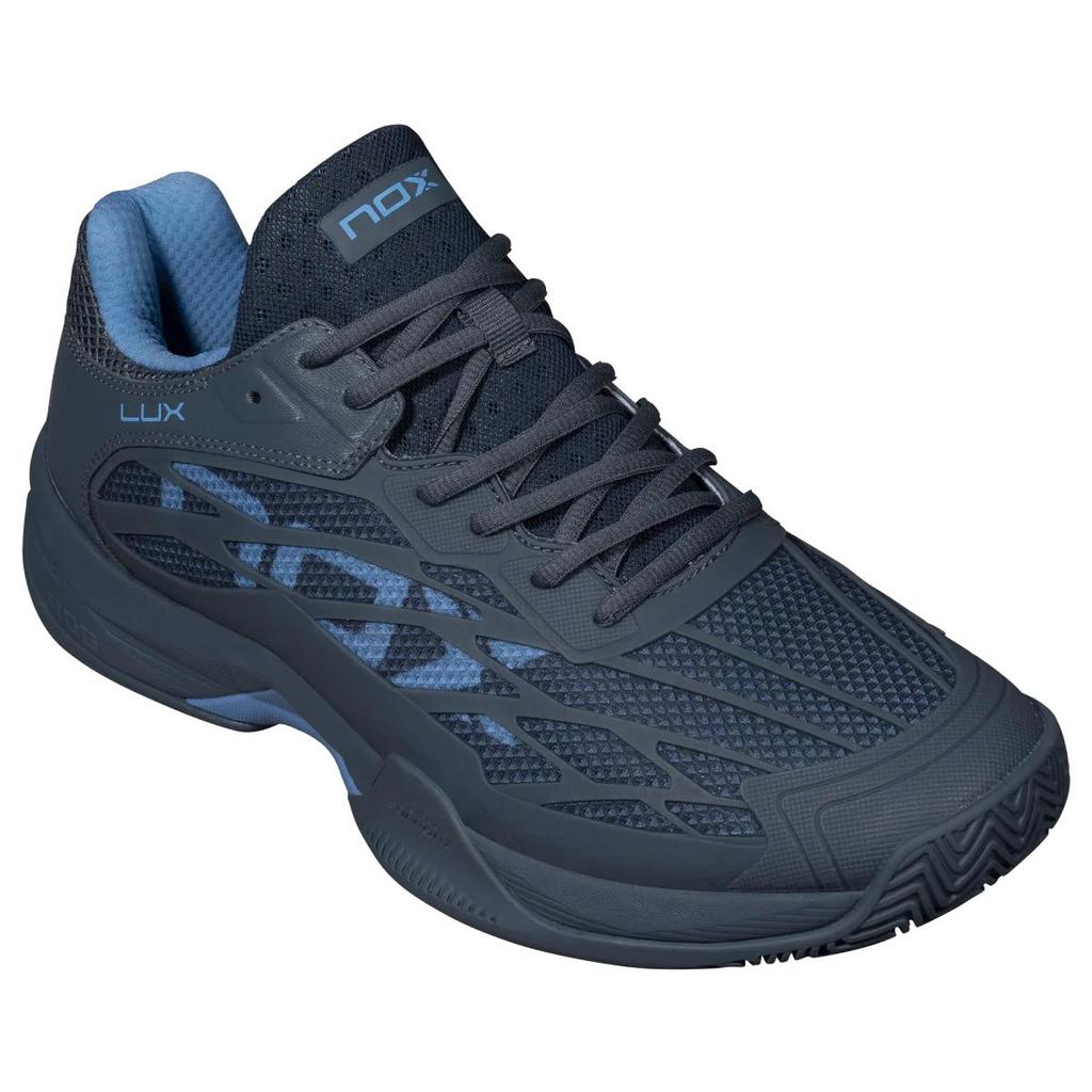 NOX AT10 LUX Padel Shoes - Sepatu Padel Premium dengan Perlindungan Kaki & Kenyamanan Premium untuk Pemain Intermediate hingga Advanced Black Hitam, White Putih, Blue Biru Dark Slate Allure, Feather Grey Cream - Image 5