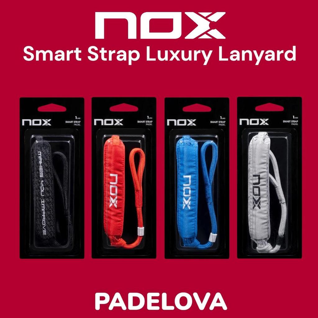 Nox Smartstrap Luxury Lanyard Padel Wrist Strap Raket Ball Original Interchangeable Mudah Dipasang Meningkatkan Keamanan dan Hygiene - Black Blue Silver Red Hitam Biru Silver Merah