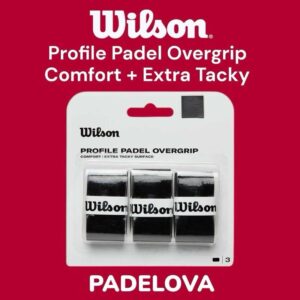 Wilson Profile Black Padel Overgrip (3 Pcs Pack) Comfort Extra Tacky