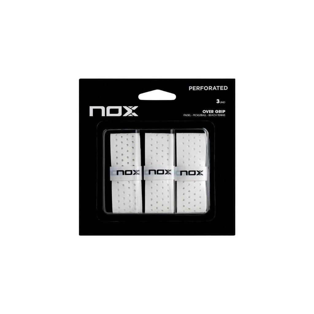 NOX Pro Overgrip Perforated Putih Original Grip Raket Padel Tennis Anti Slip Nyaman Isi 3 Pcs - Image 3