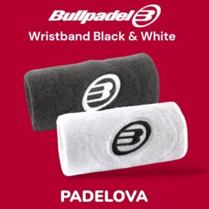 Bullpadel BPMU262 Wristband Gelang Keringat Padel Tenis Original Hitam Putih Sweatband Sport Anti Keringat