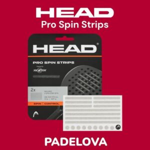HEAD Pro Spin Strips Padel Rezztek Spin Enhancer Ultra-thin Lightweight 2g per Raket Tahan 50 Jam Customizable Mudah Dilepas - Ball, Bola