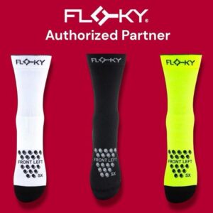 FLOKY S-MASH Kaos Kaki Biomekanik Padel & Tennis (Isi Sepasang Pack) - Anti Slip, Kompresi Achilles, Ankle Support