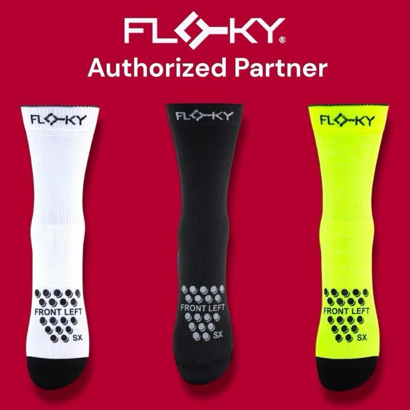 FLOKY S-MASH Kaos Kaki Biomekanik Padel & Tennis (Isi Sepasang Pack) - Anti Slip, Kompresi Achilles, Ankle Support