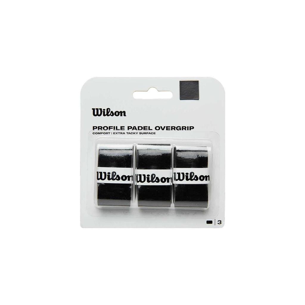 Wilson Profile Black Padel Overgrip (3 Pcs Pack) Comfort Extra Tacky - Image 2