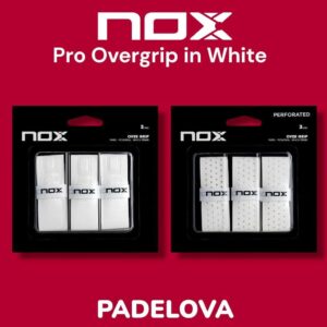 NOX Pro Overgrip Perforated Putih Original Grip Raket Padel Tennis Anti Slip Nyaman Isi 3 Pcs
