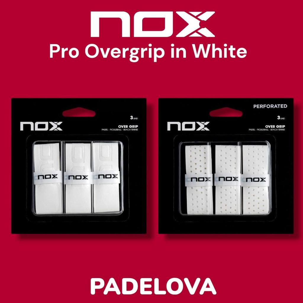 NOX Pro Overgrip Perforated Putih Original Grip Raket Padel Tennis Anti Slip Nyaman Isi 3 Pcs