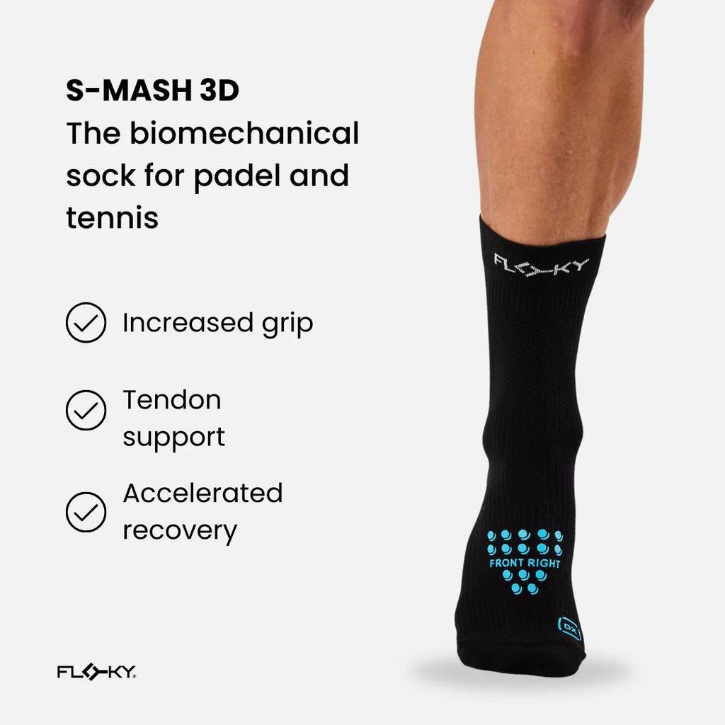 FLOKY S-MASH Kaos Kaki Biomekanik Padel & Tennis (Isi Sepasang Pack) - Anti Slip, Kompresi Achilles, Ankle Support - Image 8