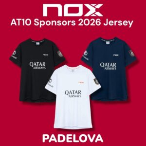 Nox AT10 Sponsors 2026 T-Shirt Jersey Original Kaos Padel Agustin Tapia Premium Dry Fit Balance Fresh Black Hitam Navy Biru White Putih