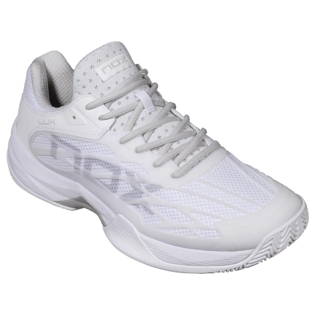 NOX AT10 LUX Padel Shoes - Sepatu Padel Premium dengan Perlindungan Kaki & Kenyamanan Premium untuk Pemain Intermediate hingga Advanced Black Hitam, White Putih, Blue Biru Dark Slate Allure, Feather Grey Cream - Image 2