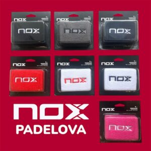 NOX Padel Wristband isi 2 per pack Wrist band sport Premium untuk Padel Tenis Pickleball Original Spain Menyerap Keringat dan Nyaman Dipakai Black Grey White Navy Hitam Abu Pink Red Merah