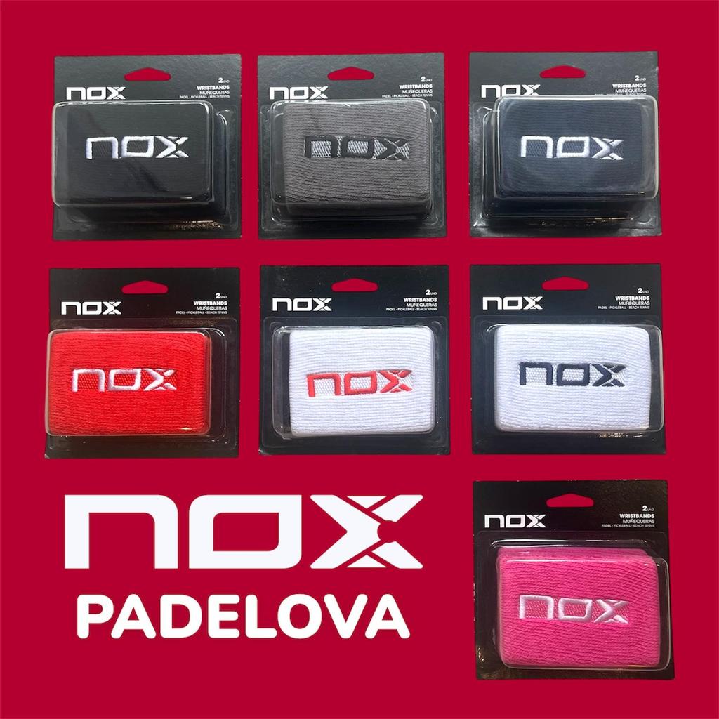 NOX Padel Wristband isi 2 per pack Wrist band sport Premium untuk Padel Tenis Pickleball Original Spain Menyerap Keringat dan Nyaman Dipakai Black Grey White Navy Hitam Abu Pink Red Merah