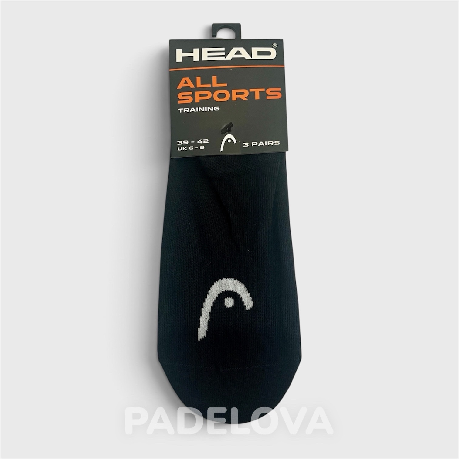HEAD All Sports Invisible Socks Hitam 3 Pasang untuk Padel, Tennis, Pickleball, etc - Gambar 2