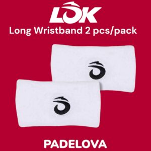 LOK Long Match Wristband Putih 2 Pcs Padel Tennis Pickleball